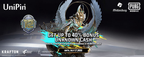 [Midasbuy – PUBGM] Juli-Bonus hingga 40% Unknown Cash!